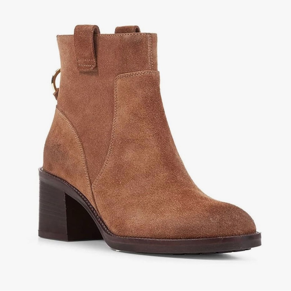 Geox Tan Suede Ankle Booties